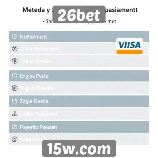Métodos de pagamento aceitos na plataforma 26bet